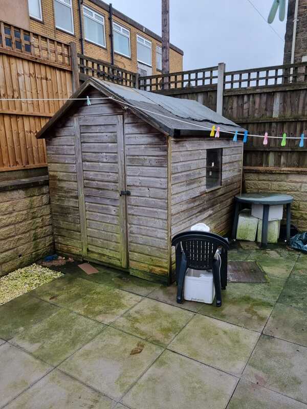 Old garden shed and chair